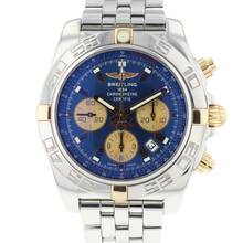 Breitling Chronomat 44 Steel Gold Blue Dial 