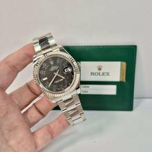 Rolex Datejust II 41mm Ouro Branco & Aço Black Roman Dial Automático Completo 