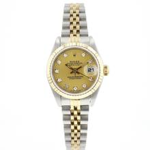  Rolex Lady-Datejust 26 Steel Gold Jubilee Champagne Diamond Dial 