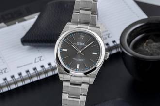  Rolex Oyster Perpetual 39 Grey Dial Automatik Ref. 114300 B&P 2015 