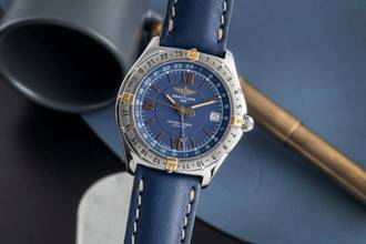  Breitling Antares GMT Stahl / Gold Automatik Herrenuhr Ref. B32047.1 Klassiker 