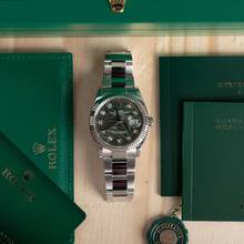  Rolex Datejust 36 Rare Palm Motif Diamond Dial 