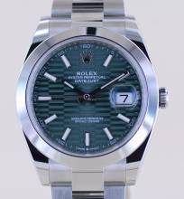 Thumbnail von Rolex Datejust 41 Stahl Oysterband green Motif Dial 41mm B+P ungetragen
