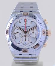  Breitling Chronomat 42 Chronograph 42 mm Stahl Roségold Silver Dial Stahlband B+P 