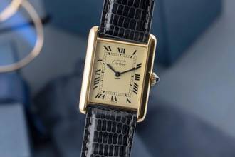 Thumbnail von Cartier Tank Vermeil must Tank GM Vermeil Ivory Dial Silber Herrenuhr Medium Handaufzug