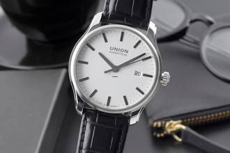  Union Glashütte Viro Datum Stahl Automatik Herrenuhr Ref. D001.407.A Box 