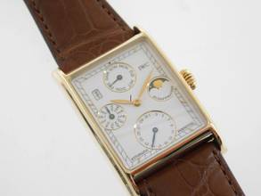 Thumbnail von IWC Novecento 18 Karat Gelbgold Novecento Ewiger Kalender mit orig. Papieren mit Krokoband Tresoruhr Deutsche Auslieferung Original Papiere !