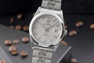  Tudor Prince Date Day Linen Dial Edelstahl Automatik Herren Ref. 76200 