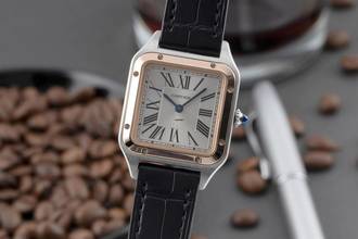 Thumbnail von Cartier Santos Dumont Stahl / Gold Quarz Damenuhr Ref. W2SA0012 B&P 2019