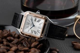 Thumbnail von Cartier Santos Dumont Stahl / Gold Quarz Damenuhr Ref. W2SA0012 B&P 2019