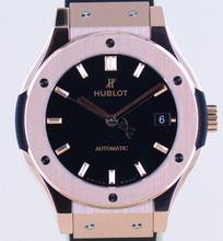 Thumbnail von Hublot Classic Fusion 18K Roségold King Gold Automatic black dial 38mm B+P