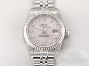 Thumbnail von Rolex Lady-Datejust Edelstahl Weissgold 750 Cacholong Diamanten Automatik Stainless Steel 18kt White Gold Jubilé-band Chronometer Oyster