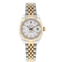  Rolex Lady-Datejust 26 Steel/Everose Jubilee White Dial 