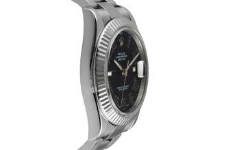Thumbnail von Rolex Datejust II Stahl / Weissgold Black Roman Dial Automatik Ref. 116334 B&P