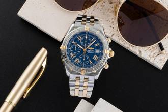  Breitling Crosswind Chronograph Stahl / Gold Automatik Herrenuhr B13055 