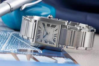 Thumbnail von Cartier Tank Française Edelstahl Quarz Damenuhr Ref. W51003Q3