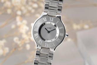 Thumbnail von Cartier 21 Must de Cartier Edelstahl Damenuhr Saphirglas Ref. W10110T2 Klassiker