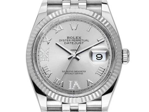  Rolex Datejust 36 Ref.126234 2022 Full Set wie Neu Datejust Stahl 18kt Weißgold Diamanten 