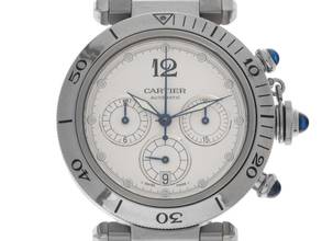 Thumbnail von Cartier Pasha Ref.2113 2006 Box&Beschreibung wie Neu Vintage Pasha Chronograph Glasboden