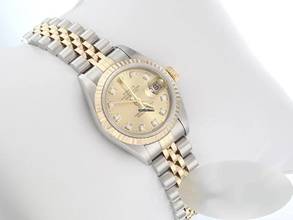 Thumbnail von Rolex Lady-Datejust Edelstahl Gelbgold 750 Diamanten 1996 Automatik Gold