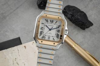 Thumbnail von Cartier Santos Stahl / Gold Automatik Herrenuhr Ref. W2SA0009 Box & Papiere