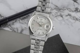  Tudor Prince Date Day Silver Dial Edelstahl Automatik Herren Ref. 76200 