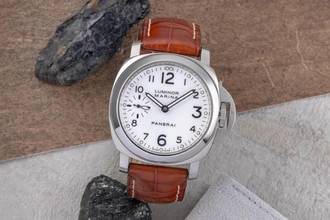 Thumbnail von Panerai Luminor Marina Handaufzug Edelstahl Herrenuhr Ref: PAM00113 B&P