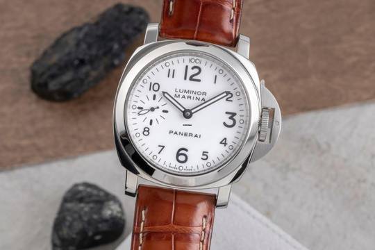 Panerai Luminor Marina Handaufzug Edelstahl Herrenuhr Ref: PAM00113 B&P 