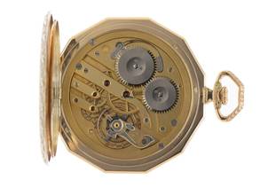 Thumbnail von IWC Pocket Watch Taschenuhr 14kt Gelbgold Handaufzug 50mm 1935 sehr gut Vintage Taschenuhr 14kt Gelbgold 68g
