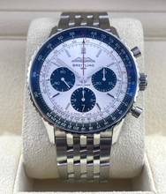  Breitling Navitimer 1 B01 Chronograph 43mm 2 Straps Steel and Leatherband with folding clasp FULL SET WITH BOX & PAPERS like NEW year: 2023 Silver Dial 