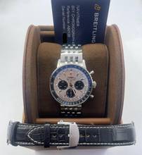 Thumbnail von Breitling Navitimer 1 B01 Chronograph 43mm 2 Straps Steel and Leatherband with folding clasp FULL SET WITH BOX & PAPERS like NEW year: 2023 Silver Dial