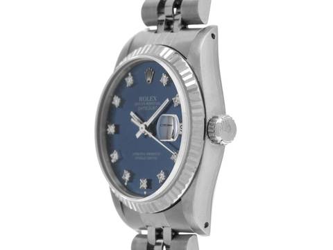  Rolex Datejust 31 Medium Ref.68274 1991 Full Set sehr gut Vintage Datejust Medium Diamanten open 6/9 Stahl 18kt Weißgold 