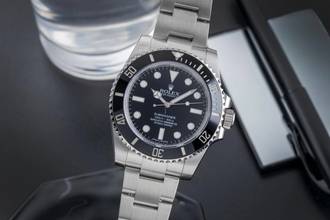  Rolex Submariner (No Date) Stahl Automatik Herrenuhr Ref. 114060 B&P 2016 LC100 