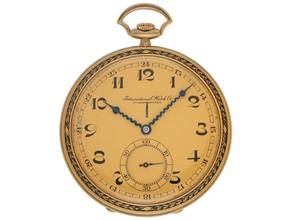 Thumbnail von IWC Pocket Watch Lepine Art Deco Taschenuhr 1929 Original Unpoliert Vintage Lepine Art Deco Taschenuhr 14kt Gelbgold 66g