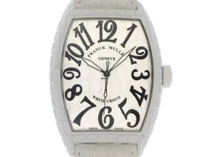 Thumbnail von Franck Muller Cintrée Curvex Croco WHT CRO Ref.8880 SC WHT CRO 2020 Full Set sehr gut Vintage Cintree Curvex White Croco Krokoleder