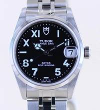 Thumbnail von Tudor Prince Oysterdate 32mm Lady black California Dial Stahl rar NOS ungetragen