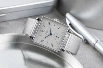 Thumbnail von NOMOS Tetra Edelstahl Handaufzug Herrenuhr Ref. 408 Box & Papiere 2016