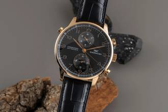 Thumbnail von IWC Portugieser Chronograph 18k Rotgold Handaufzug Herrenuhr Ref. IW371210 B&P
