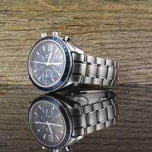  Omega Speedmaster Date 321280 Blue Dail Chronograph Automatik 
