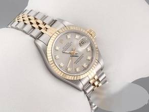  Rolex Lady-Datejust Edelstahl Gelbgold 750 Diamanten Automatik Gold Stahl Stainless Steel 18kt Yellow Gold Jubilé-band Chronometer Oyster 