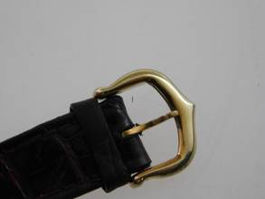 Thumbnail von Cartier Santos Dumont Arcade Paris Handaufzug 18 Karat Gelbgold mit Original Band und Schließe mit seltener 18 Karat Weißgoldlünette 24 x 31 mm Rarität