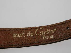 Thumbnail von Cartier Santos Dumont Arcade Paris Handaufzug 18 Karat Gelbgold mit Original Band und Schließe mit seltener 18 Karat Weißgoldlünette 24 x 31 mm Rarität