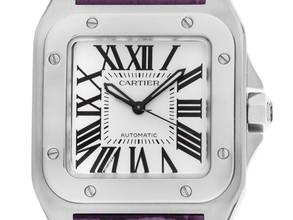 Thumbnail von Cartier Santos 100 GM Großes Modell Ref.2878 2015 Full Set wie Neu Vintage Santos 100 GM Großes Modell Krokoleder Faltschließe