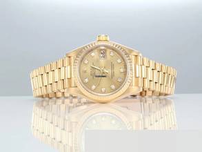 Thumbnail von Rolex Lady-Datejust Gelbgold 750 Diamanten 1991 Automatik Gold Damen