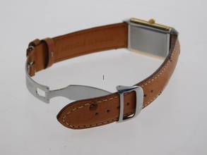 Thumbnail von Jaeger-LeCoultre Reverso Classique Classic Stahl / Gelbgold im Top Zustand mit Straußenband und Faltschließe Classic 23 x 38 mm