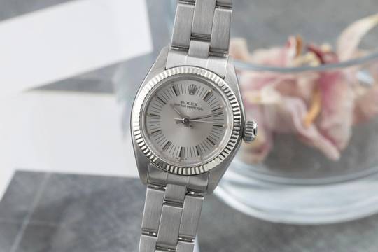  Rolex Oyster Perpetual Stahl / Weissgold Automatik Damenuhr Ref. 6719 Vintage 