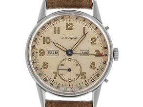  Movado Vollkalendar Ref.14776 1978 original Box sehr gut Vintage Vollkalendar Triple Date 