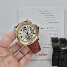 Thumbnail von Cartier Calibre de Cartier Ouro Rosé & Aço 42mm Automát. Completo