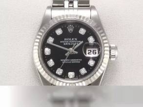 Thumbnail von Rolex Lady-Datejust Stahl Weissgold 750 Diamanten Automatik Stainless Steel 18kt White Gold Damen Jubilé-band Chronometer Oyster Black Dial