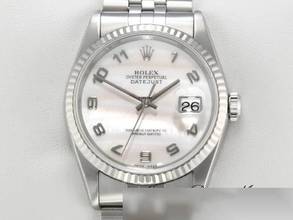 Thumbnail von Rolex Datejust 36 36mm 16234 2004 Stahl Weissgold 750 Cacholong Gold Damen Herren Stainless Steel Jubilé-band Chronometer Oyster White Dial